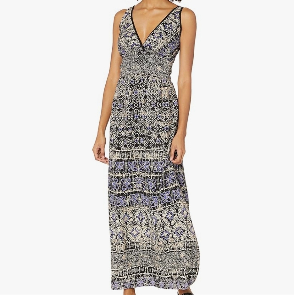 Angie Women's Blue Printed Maxi Dress